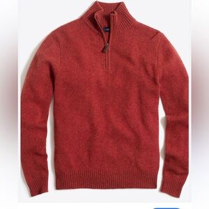 J. Crew Men's Lambs Wool 3/4 zip Sweater